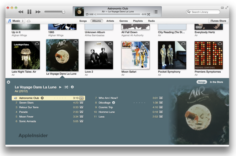 iTunes album view